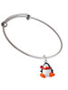 Resin Penguin with Red Scarf Charm Bangle Bracelet