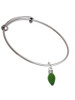 Christmas Lights - Green Resin Charm Bangle Bracelet