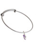 Mini Purple Running Shoe Charm Bangle Bracelet