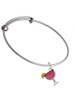 Hot Pink Tropical Drink Charm Bangle Bracelet