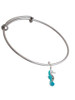 Hot Blue Seahorse - Charm Bangle Bracelet