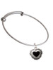 Black Concho Heart Charm Bangle Bracelet