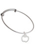 Apple Outline Charm Bangle Bracelet
