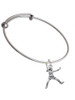 Large Softball Pitcher Charm Bangle Bracelet