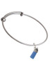 3-D Blue Baby Bottle Charm Bangle Bracelet