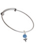 Blue Baby Rattle Charm Bangle Bracelet