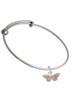Small Pink Butterfly Charm Bangle Bracelet