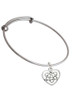 Celtic Knot Heart Charm Bangle Bracelet