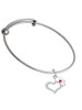Open Heart with Nurse Hat Charm Bangle Bracelet