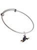 Flying Witch Charm Bangle Bracelet