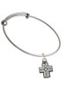 Large Southwestern Antiqued Cross Charm Bangle Bracelet