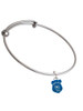 Blue Policeman's Badge Charm Bangle Bracelet