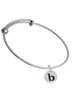 Disc 1/2'' Initial - b - Charm Bangle Bracelet