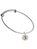 Disc 1/2'' Number - 3 - Charm Bangle Bracelet