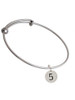 Disc 1/2'' Number - 5 - Charm Bangle Bracelet