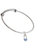 2-Sided Blue Baby Safety Pin Charm Bangle Bracelet
