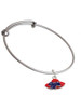 Red Hat With Purple Bow Charm Bangle Bracelet