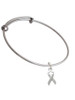 Ribbon with Cross Cutout Charm Bangle Bracelet