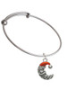 Small Crescent Moon Santa Charm Bangle Bracelet