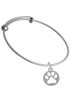Circle with Cut Out Paw Charm Bangle Bracelet