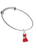 Red Dress Charm Bangle Bracelet