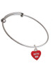 Acrylic Red "Dream On / Bite Me" Heart Charm Bangle Bracelet