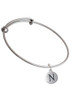 Capital Letter - N - Pebble Disc - Charm Bangle Bracelet