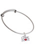 Cheer Mom with Red Heart Charm Bangle Bracelet