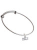 Marathon - 26.2 with Clear Crystal Charm Bangle Bracelet