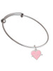 Heartbeat on Pink Heart Charm Bangle Bracelet