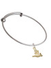 3-D Flying Gold Tone Bat with Crystals Charm Bangle Bracelet