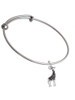 Antiqued Giraffe Charm Bangle Bracelet