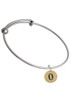 Gold Tone Disc 1/2'' Number - 0 - Charm Bangle Bracelet