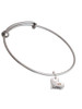 Love Heart with AB Crystal Charm Bangle Bracelet
