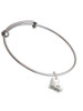 Hope Heart with AB Crystal Charm Bangle Bracelet