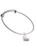 Faith Heart with AB Crystal Charm Bangle Bracelet