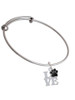 Love with Black Paw Charm Bangle Bracelet