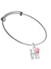 Love with Pink Paw Charm Bangle Bracelet
