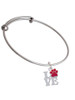 Love with Red Paw Charm Bangle Bracelet