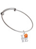 Love with Orange Paw Charm Bangle Bracelet