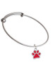 Medium Translucent Red Paw Charm Bangle Bracelet