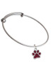 Medium Translucent Maroon Paw Charm Bangle Bracelet