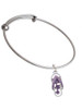 Purple Open Plumeria Flower Flip Flop Charm Bangle Bracelet