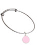 Small Pink Enamel Disc Charm Bangle Bracelet