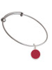 Small Maroon Enamel Disc Charm Bangle Bracelet