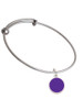 Small Purple Enamel Disc Charm Bangle Bracelet