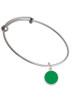 Small Green Enamel Disc Charm Bangle Bracelet