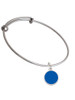 Small Royal Blue Enamel Disc Charm Bangle Bracelet