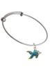 Blue Tropical Fish with Yellow Fins Charm Bangle Bracelet
