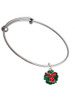 Enamel Wreath with Bow Charm Bangle Bracelet